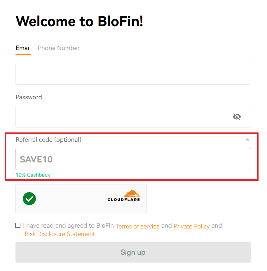 BloFin referral code toepassen