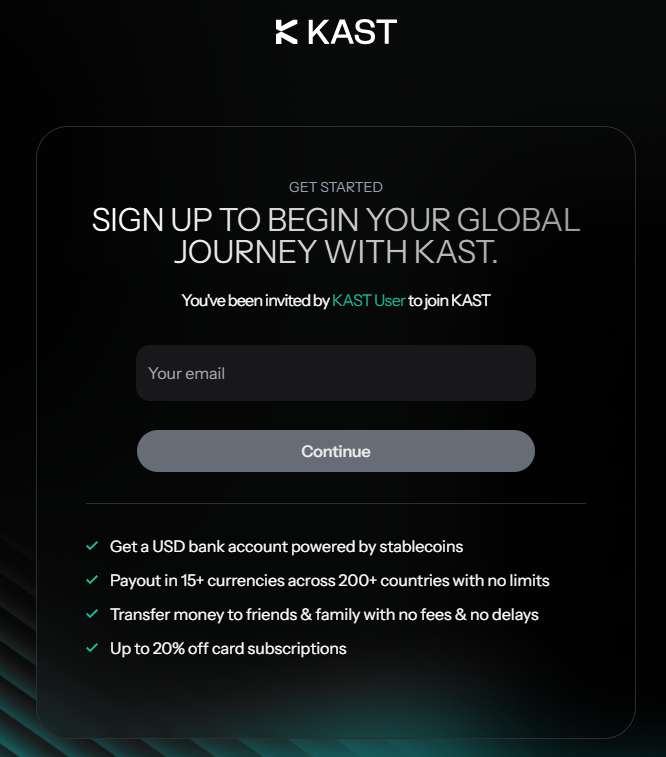 KAST referral code